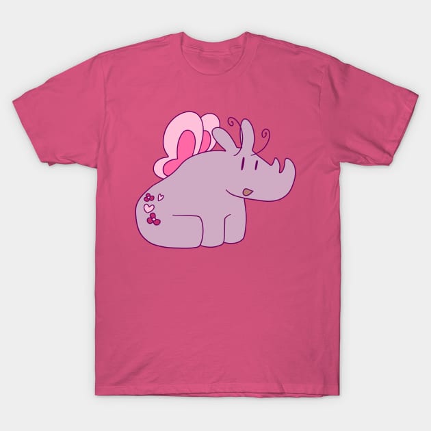 Pink Fairy Rhino T-Shirt by saradaboru